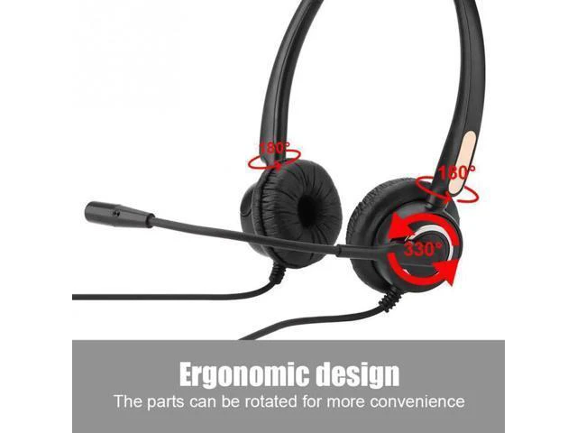 Alt view image 6 of 6 - Aomoproing H500D USB Call Center Headphone Stretchable Over Ear Headphone With N