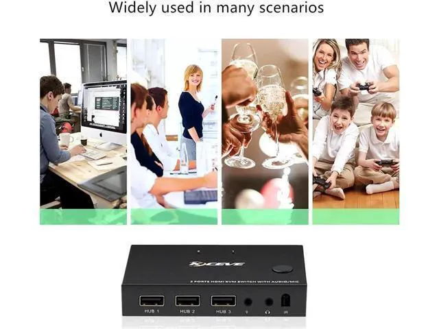 Alt view image 4 of 6 - 2.0 KVM switch With Audio 2 Ports 2 in 1 out Sharing 2 USB Devices Switch Switch