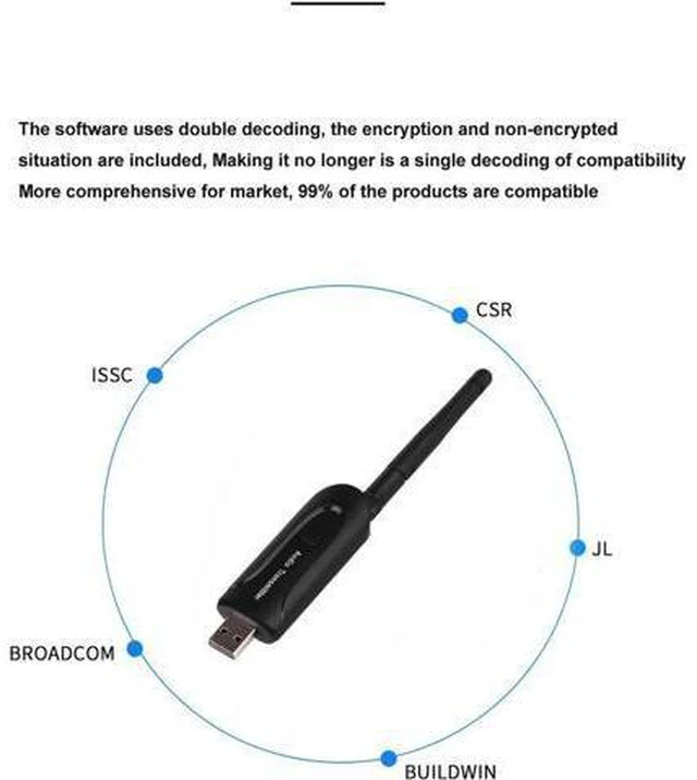 Alt view image 3 of 6 - 3.5mm Jack Audio Double-decoding Transmitter Bluetooth 4.0 Adapter Wireless Audi