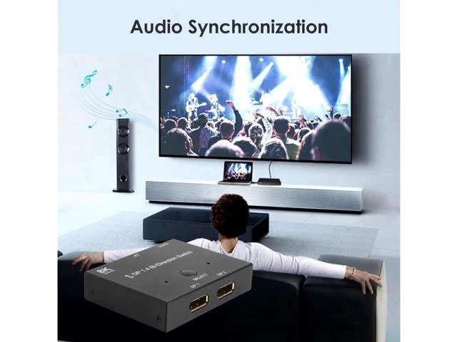Alt view image 3 of 7 - Splitter DP1.4 Bi-Direction Switch Audio Video Sync Adapter 1x2/2x1 Switcher for