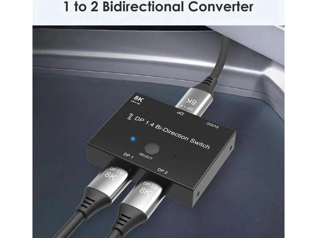 Alt view image 4 of 7 - Splitter DP1.4 Bi-Direction Switch Audio Video Sync Adapter 1x2/2x1 Switcher for