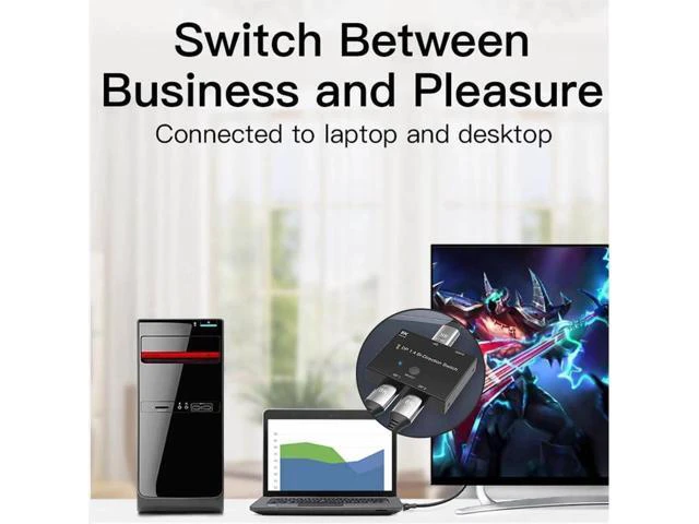 Alt view image 5 of 7 - Splitter DP1.4 Bi-Direction Switch Audio Video Sync Adapter 1x2/2x1 Switcher for