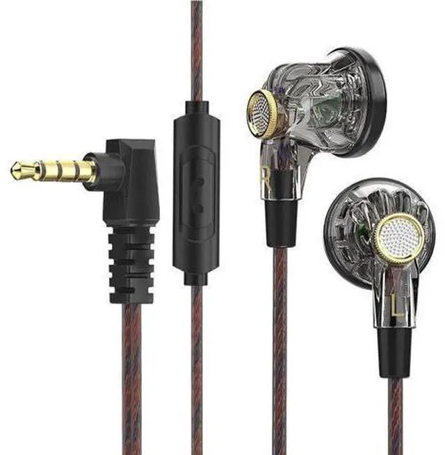 Main image of QKZ MDR Wired Headphones - Flat Ear Tips, Wireless Control with Microphone.Music
