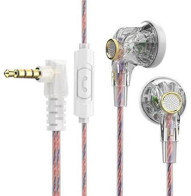 Main image of QKZ MDR Wired Headphones - Flat Ear Tips, Wireless Control with Microphone.Music