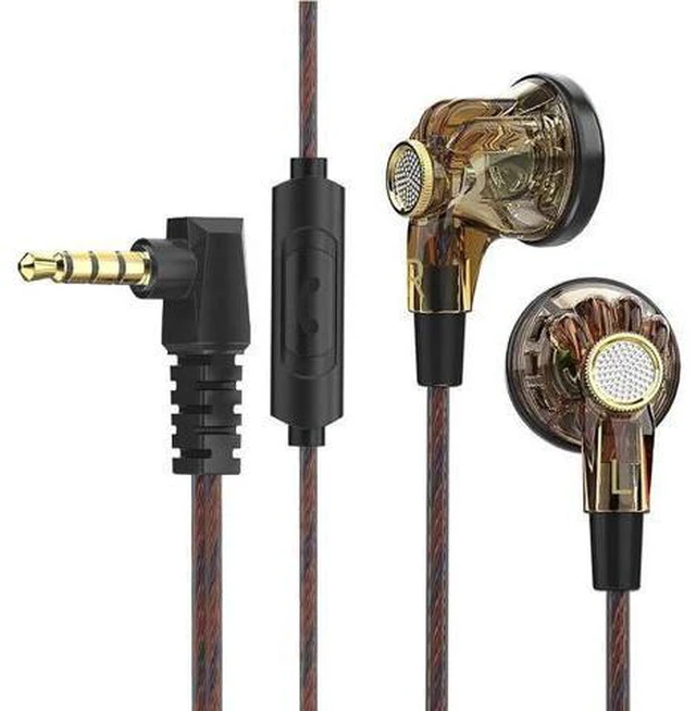 Main image of QKZ MDR Wired Headphones - Flat Ear Tips, Wireless Control with Microphone.Music