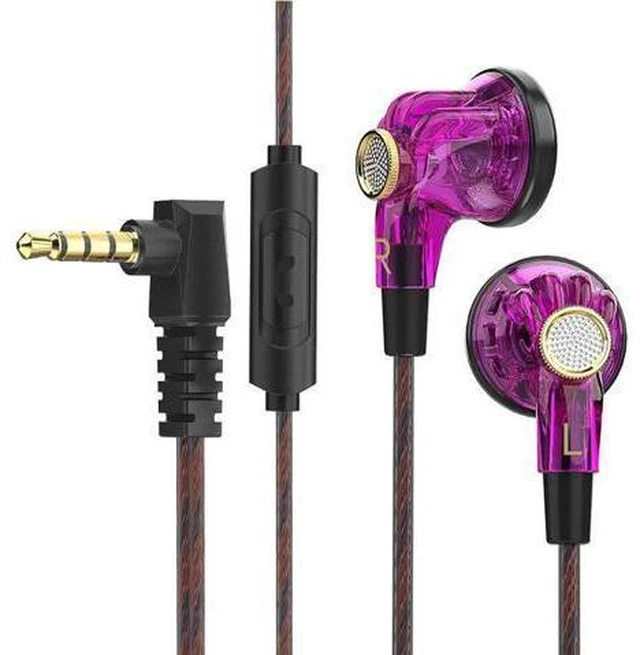 Main image of QKZ MDR Wired Headphones - Flat Ear Tips, Wireless Control with Microphone.Music