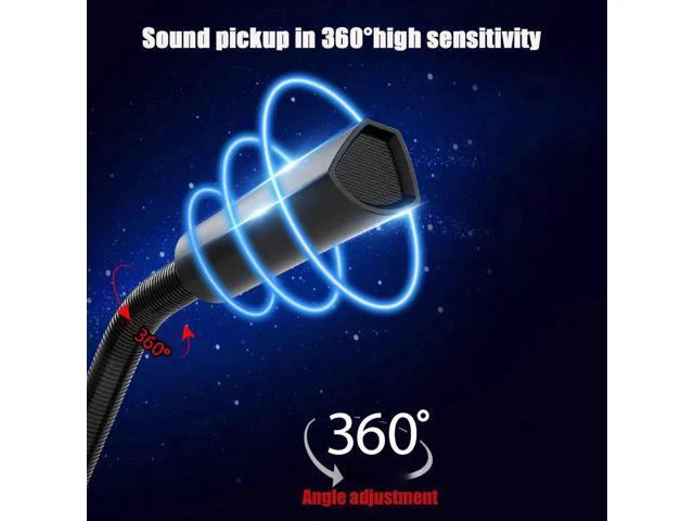 Alt view image 7 of 7 - USB Microphone HD Sound Card With Speaker Headset Jack Free Drive Noise Reductio