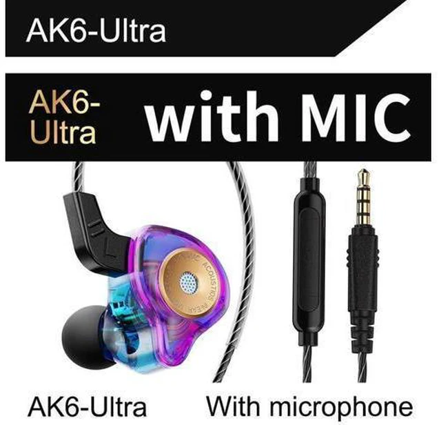 Main image of QKZ AK6-Ultra n-ear Dynamik Transducer Headphones, Mobile Monitoring, Headphones