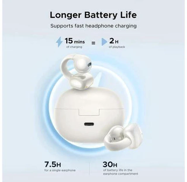 Alt view image 3 of 7 - UGREEN Open Ear Wireless Headphones Bluetooth 5.4, 12mm Driver Sports Earphones
