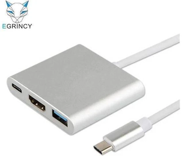 Main image of 1pcs Type C USB 3.1 To USB 3.0 4K HDMI Adapter Cable 3 In 1 Hub For Apple Macboo