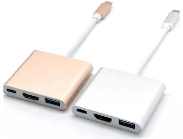 Alt view image 6 of 6 - 1pcs Type C USB 3.1 To USB 3.0 4K HDMI Adapter Cable 3 In 1 Hub For Apple Macboo