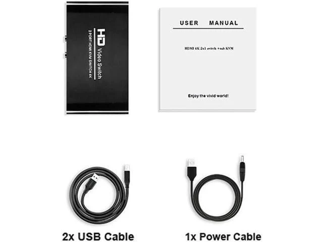 Alt view image 6 of 7 - HD 4K HDMI USB KVM Switch for 2 Ports PC Sharing Keyboard Mouse Hotkey Printer M