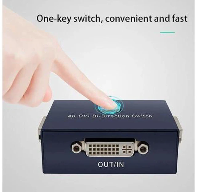 Alt view image 5 of 6 - HDMI Switch 4K@30Hz 2X1 DVI Bi-Directional HDMI Switcher UHD 4Kx2K Splitter for