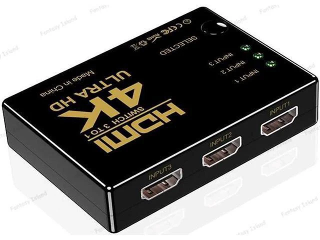 Alt view image 2 of 5 - HW-4K301H HDMI switcher 3 in 1 out 4K * 2K rectangular HDMI switcher with remote