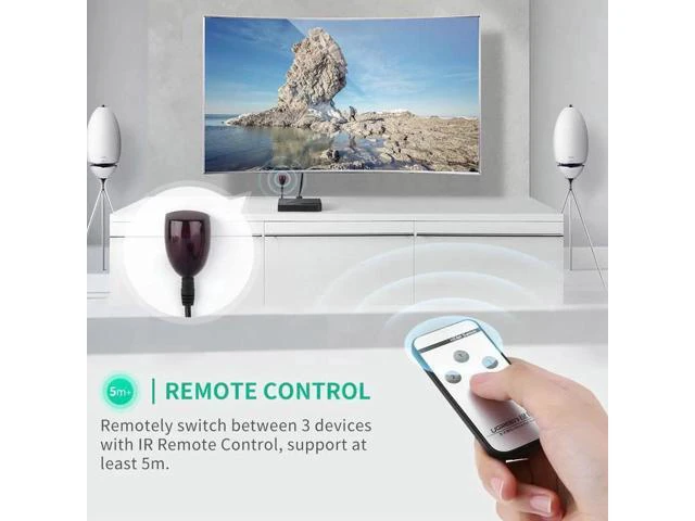 Alt view image 5 of 6 - HDMI Splitter Switch 3 Input 1 Output 4K HDMI Switcher for PC Laptop XBOX 360 PS