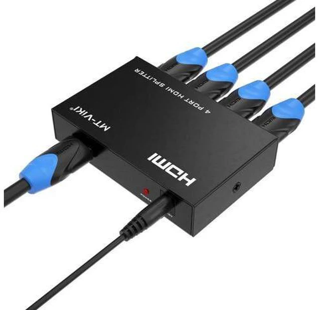 Main image of 4K HDMI Splitter 1 in 4 Out, MT-ViKI 1x4 Power HDMI Splitter 4 Ports AC Adapter,