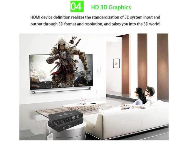 Alt view image 5 of 7 - KVM Switch 4K@30Hz HDMI 1.4 , HDMI 2 In 1 Out ,2 Hosts Share 1 Monitor/Keyboard&