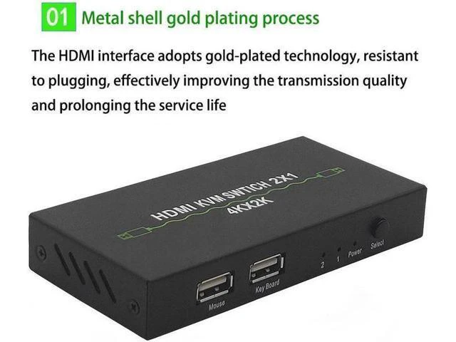 Alt view image 4 of 7 - KVM Switch 4K@30Hz HDMI 1.4 , HDMI 2 In 1 Out ,2 Hosts Share 1 Monitor/Keyboard&