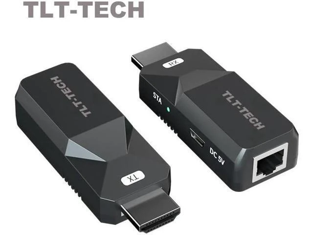 Alt view image 5 of 6 - 60M HDMI-compatible Extender Cat5e Cat 6 Ethernet UTP HD to Lan Converter 1080p