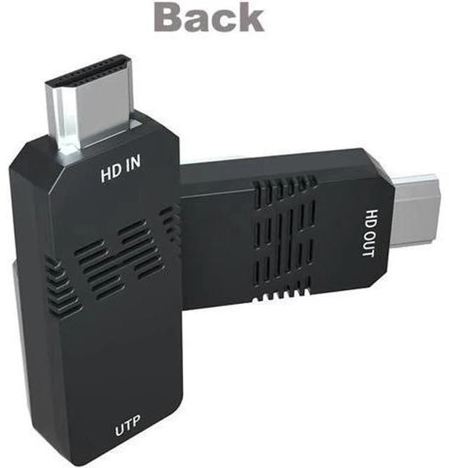 Alt view image 4 of 6 - 60M HDMI-compatible Extender Cat5e Cat 6 Ethernet UTP HD to Lan Converter 1080p