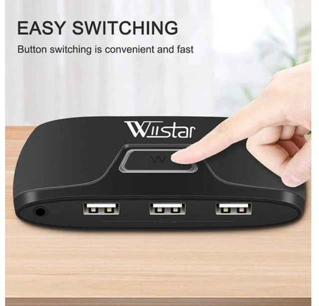 Alt view image 5 of 6 - HDMI 2X1 KVM USB KVM Switch USB2.0 Switcher KVM Switch for Windows10 PC Keyboard