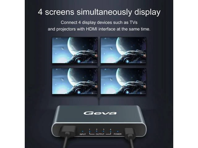 Alt view image 5 of 6 - 4K HDMI-compatible Splitter 1 in 4 Out 4K@60Hz HD 2.0 1x4 Splitter SST converter
