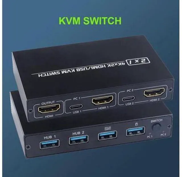 Main image of KVM Switch 4 Port 4K USB Switch KVM VGA Switcher Splitter Box for Sharing Printe