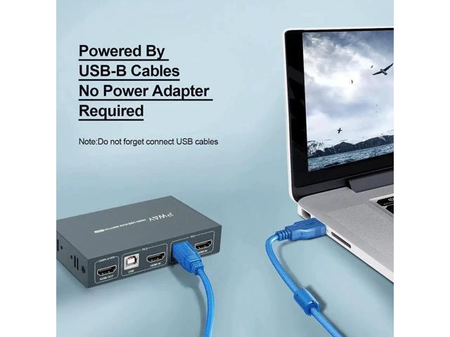 Alt view image 2 of 6 - HDMI Switch Supports 4k@30hz USB2.0 Splitter Box For Keyboard Mouse Monitor USB