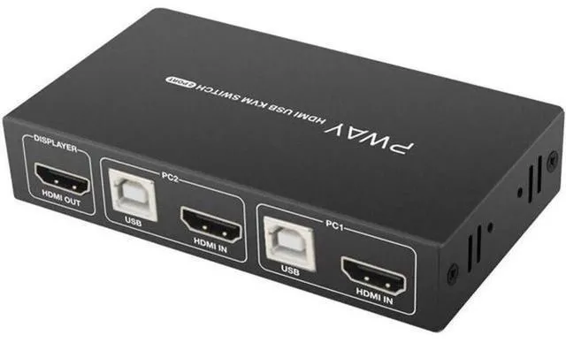 Alt view image 6 of 6 - HDMI Switch Supports 4k@30hz USB2.0 Splitter Box For Keyboard Mouse Monitor USB