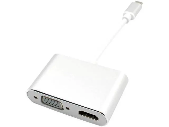 Alt view image 2 of 3 - USB C Type C to 4K 60Hz HDMI VGA Adapter 2 in 1 USB 3.1 Cable for Laptop Apple M