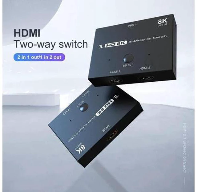 Main image of HD 8K HDMI 2.1 Bi-Directional Switch 8K 60Hz 1 in 2 Out / 2 in 1 Out High Speed