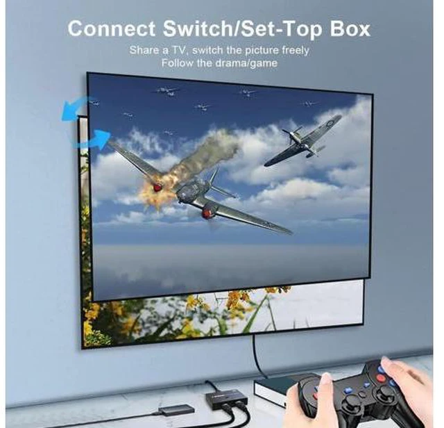 Alt view image 3 of 6 - HD 8K HDMI 2.1 Bi-Directional Switch 8K 60Hz 1 in 2 Out / 2 in 1 Out High Speed