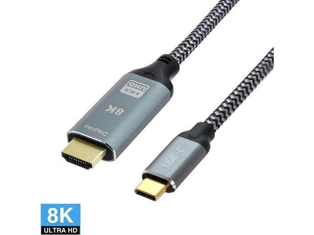 Alt view image 3 of 3 - Type-C USB4 USB-C Male Source to HDTV 2.0 Male Display 8K UHD 4K DP to HDTV Male