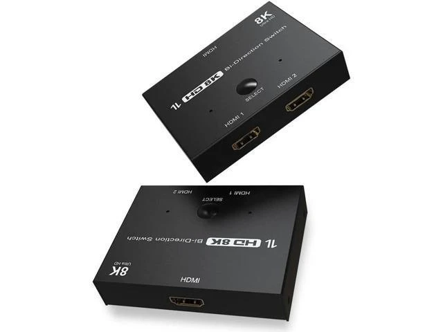 Alt view image 2 of 5 - 8K HD 2x1 Bi-Direction HDMI-Compatible 2 In 1 Out Switcher Adapter 8K@60Hz 4K@12