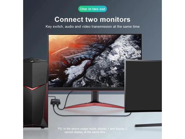 Alt view image 4 of 5 - 8K HD 2x1 Bi-Direction HDMI-Compatible 2 In 1 Out Switcher Adapter 8K@60Hz 4K@12