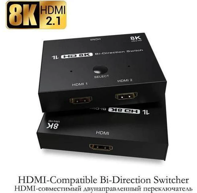 Main image of 8K HD 2x1 Bi-Direction HDMI-Compatible 2 In 1 Out Switcher Adapter 8K@60Hz 4K@12