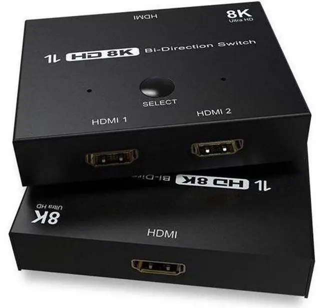 Alt view image 3 of 6 - HD 8K 60Hz 2x1 Bi-Direction HDMI-Compatible 2.1 Switcher Adapter 4K 120Hz 1x2 Co