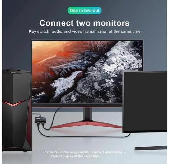 Alt view image 6 of 6 - HD 8K 60Hz 2x1 Bi-Direction HDMI-Compatible 2.1 Switcher Adapter 4K 120Hz 1x2 Co