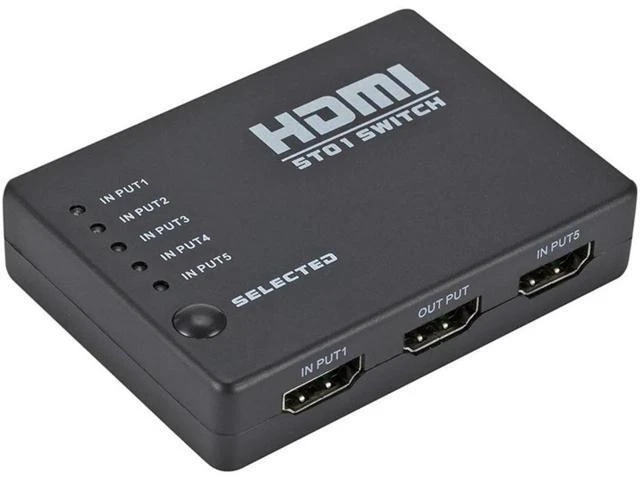 Alt view image 5 of 5 - 5 Port HDMI Switch 1080p Selector Splitter Hub with IR Remote Controller for HDT