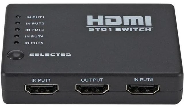 Main image of 5 Port HDMI Switch 1080p Selector Splitter Hub with IR Remote Controller for HDT