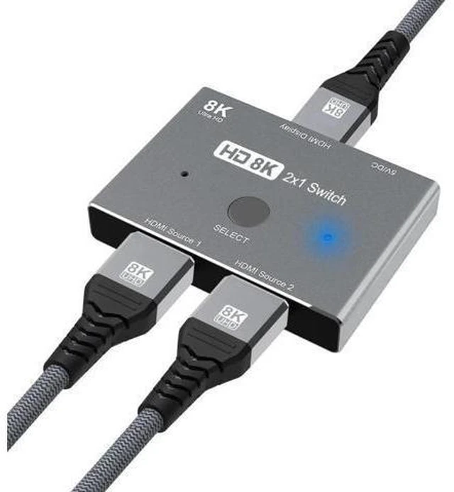 Main image of HDMI-compatible Ultra HD 8K Switch High Speed 48Gbps 2 in 1 out Splitter 8K@60Hz