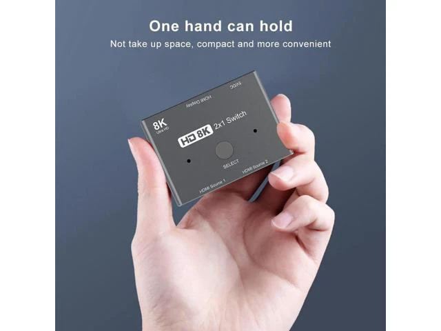 Alt view image 4 of 6 - HDMI-compatible Ultra HD 8K Switch High Speed 48Gbps 2 in 1 out Splitter 8K@60Hz