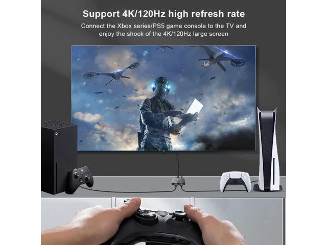 Alt view image 5 of 6 - HDMI-compatible Ultra HD 8K Switch High Speed 48Gbps 2 in 1 out Splitter 8K@60Hz