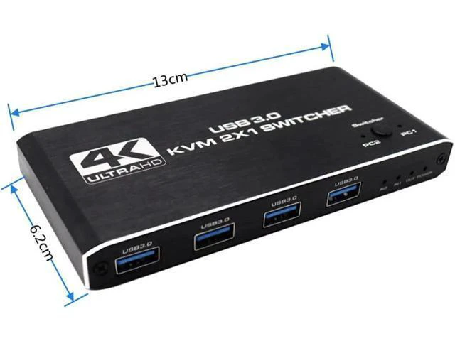 Alt view image 5 of 6 - USB KVM Switch USB 3.0 Switcher HDMI-compatible KVM Switch 2 In 1 Out 4K for 2 P