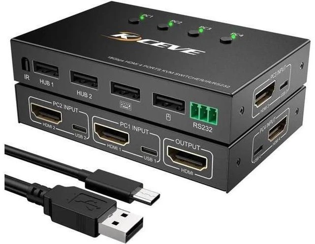 Main image of 4 Ports HDMI 2.0 KVM Switch 4K@60Hz USB HDMI KVM Adaptive EDID/HDCP Decryptionfo