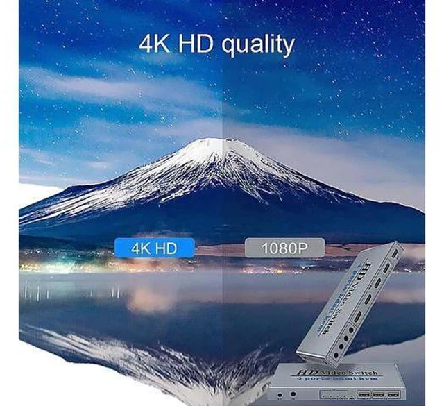 Alt view image 3 of 6 - HDMI Switch 4K USB HDMI KVM Switcher 4 in 1 Out with 3 USB Ports out for Mouse K