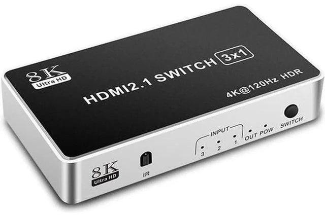 Main image of 3 Ports 8K HDMI Switcher 3 In 1 Out HDMI 2.1 Version 240HZ Ultra-high Refresh Ra