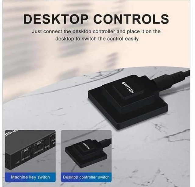 Alt view image 6 of 7 - KVM HDMI USB Switch 2x1, USB Switch 4K HDMI Switcher Box for 2 Computers Share K