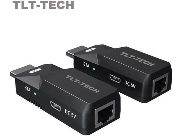 Alt view image 5 of 6 - 1 Pair 50M 1080P 60Hz Video Extension Adapter HDMI-compatible Exender RJ45 Lan E