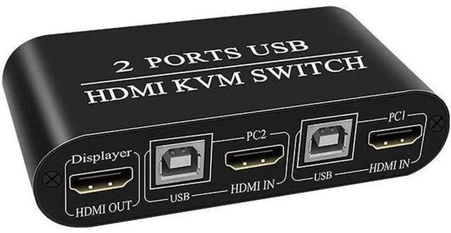 Main image of 4K HDMI KVM Switch 2 In 1 Out 3 USB Port HDMI1.4 KVM Switcher Splitter for Keybo